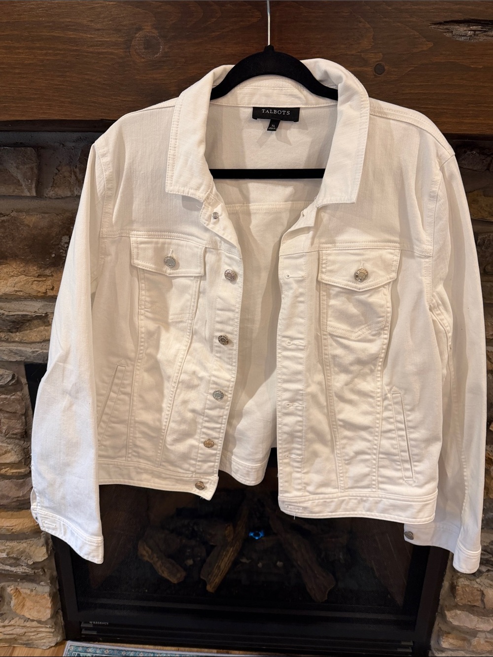 Talbots White Denim Jean Jacket - Classic Trucker Style